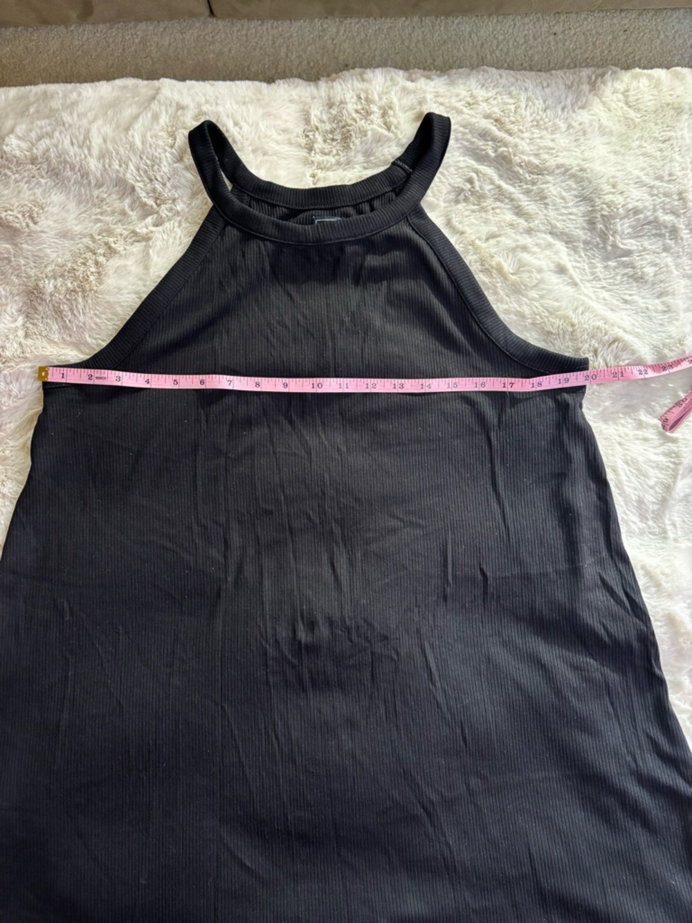 GAP Women’s Halter-Neck Ribbed Black Racerback Tank Swing Dress, Size XL - Picture 4 of 5